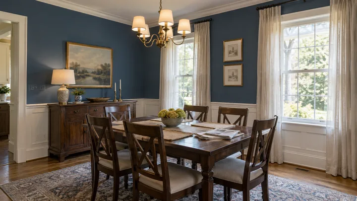 AI concept: freshly painted dining room in a Georgia family home